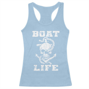 Boat Life Racerback Tank Top Funny Skull Anchor TS09 Light Blue Print Your Wear