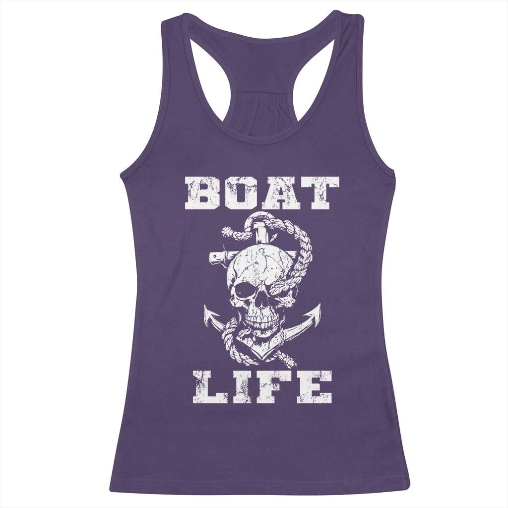 Boat Life Racerback Tank Top Funny Skull Anchor TS09 Purple Print Your Wear