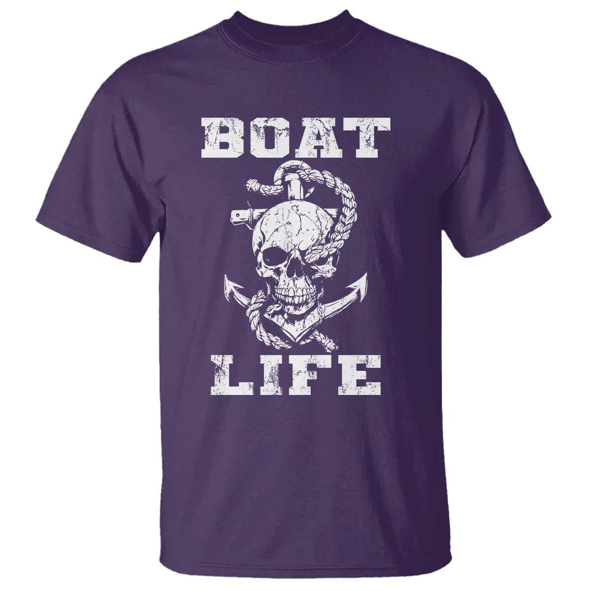 Boat Life T Shirt Funny Skull Anchor TS09 Purple Print Your Wear