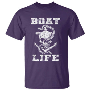 Boat Life T Shirt Funny Skull Anchor TS09 Purple Print Your Wear