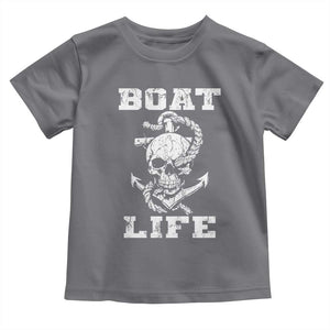 Boat Life Toddler T Shirt Funny Skull Anchor TS09 Charcoal Print Your Wear