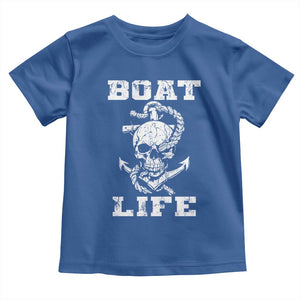 Boat Life Toddler T Shirt Funny Skull Anchor TS09 Royal Blue Print Your Wear