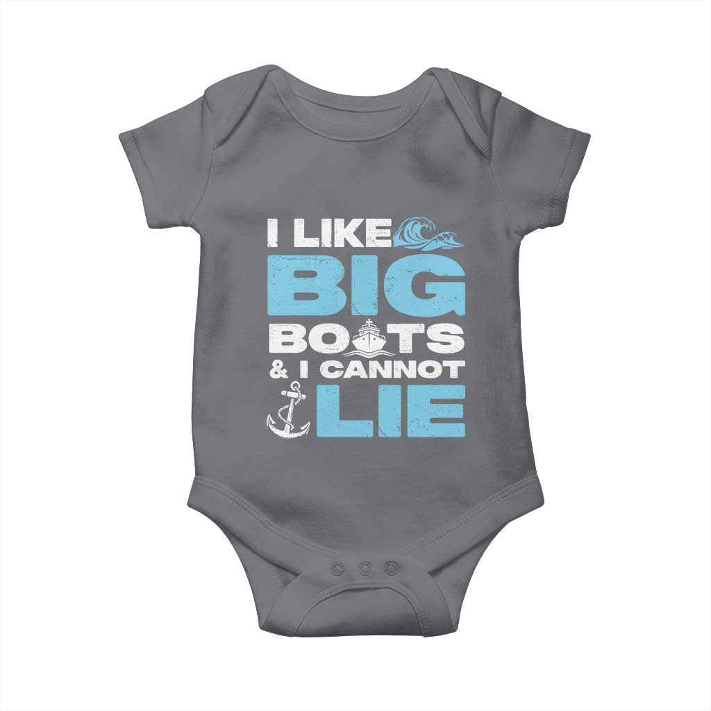 Funny I Like Big Boats and I Cannot Lie Baby Onesie TS09 Charcoal Print Your Wear