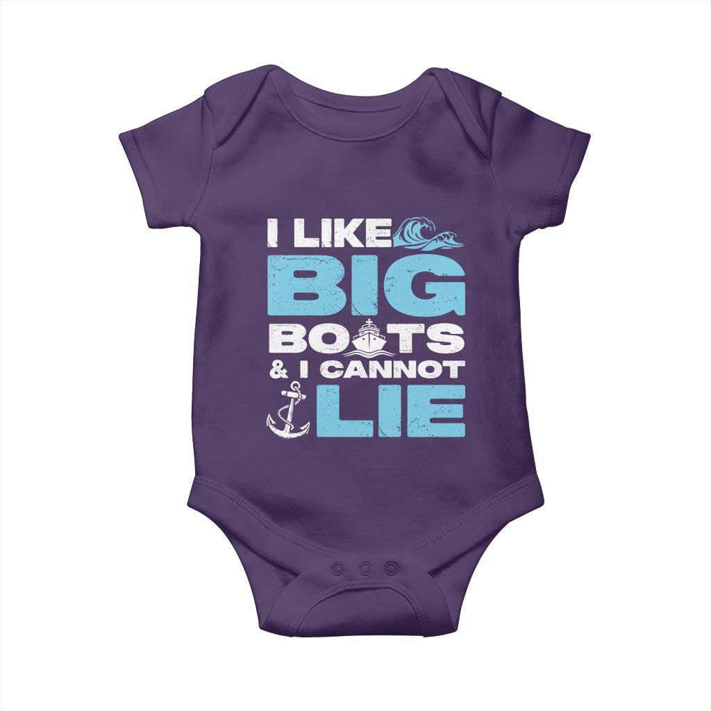 Funny I Like Big Boats and I Cannot Lie Baby Onesie TS09 Purple Print Your Wear