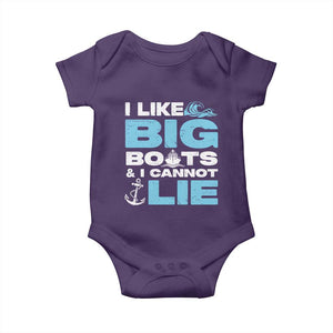 Funny I Like Big Boats and I Cannot Lie Baby Onesie TS09 Purple Print Your Wear