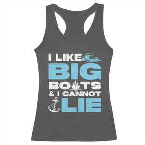 Funny I Like Big Boats and I Cannot Lie Racerback Tank Top TS09 Dark Heather Print Your Wear