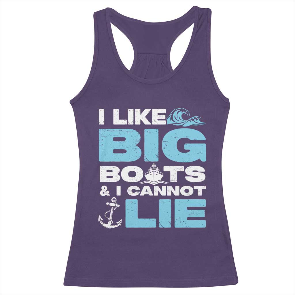Funny I Like Big Boats and I Cannot Lie Racerback Tank Top TS09 Purple Print Your Wear