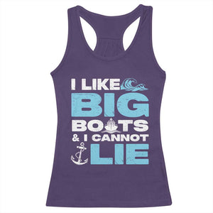 Funny I Like Big Boats and I Cannot Lie Racerback Tank Top TS09 Purple Print Your Wear