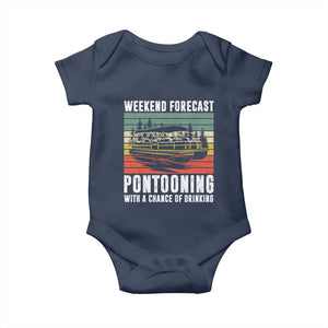 Weekend Forecast Pontooning With A Chance Of Drinking Baby Onesie TS09 Navy Print Your Wear