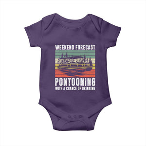 Weekend Forecast Pontooning With A Chance Of Drinking Baby Onesie TS09 Purple Print Your Wear