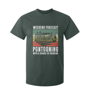 Weekend Forecast Pontooning With A Chance Of Drinking T Shirt For Kid TS09 Dark Forest Green Print Your Wear