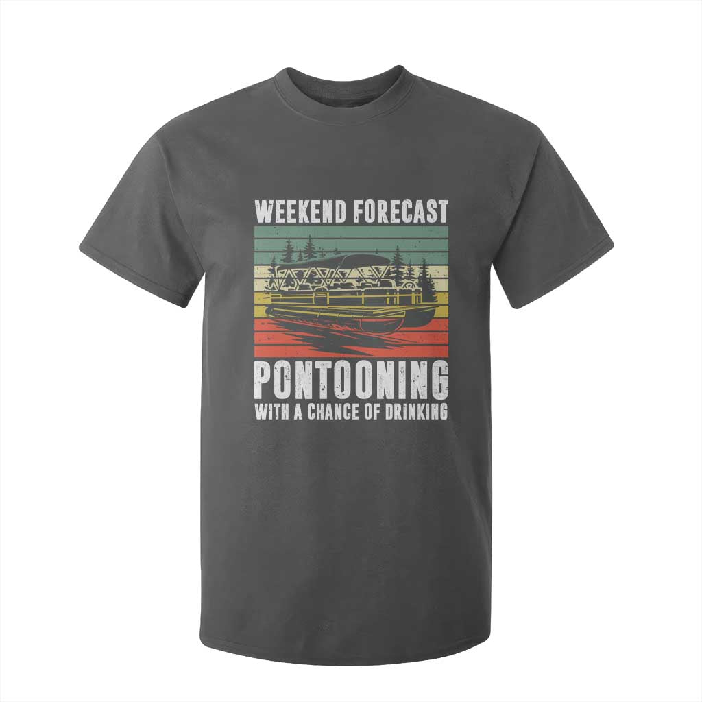Weekend Forecast Pontooning With A Chance Of Drinking T Shirt For Kid TS09 Dark Heather Print Your Wear