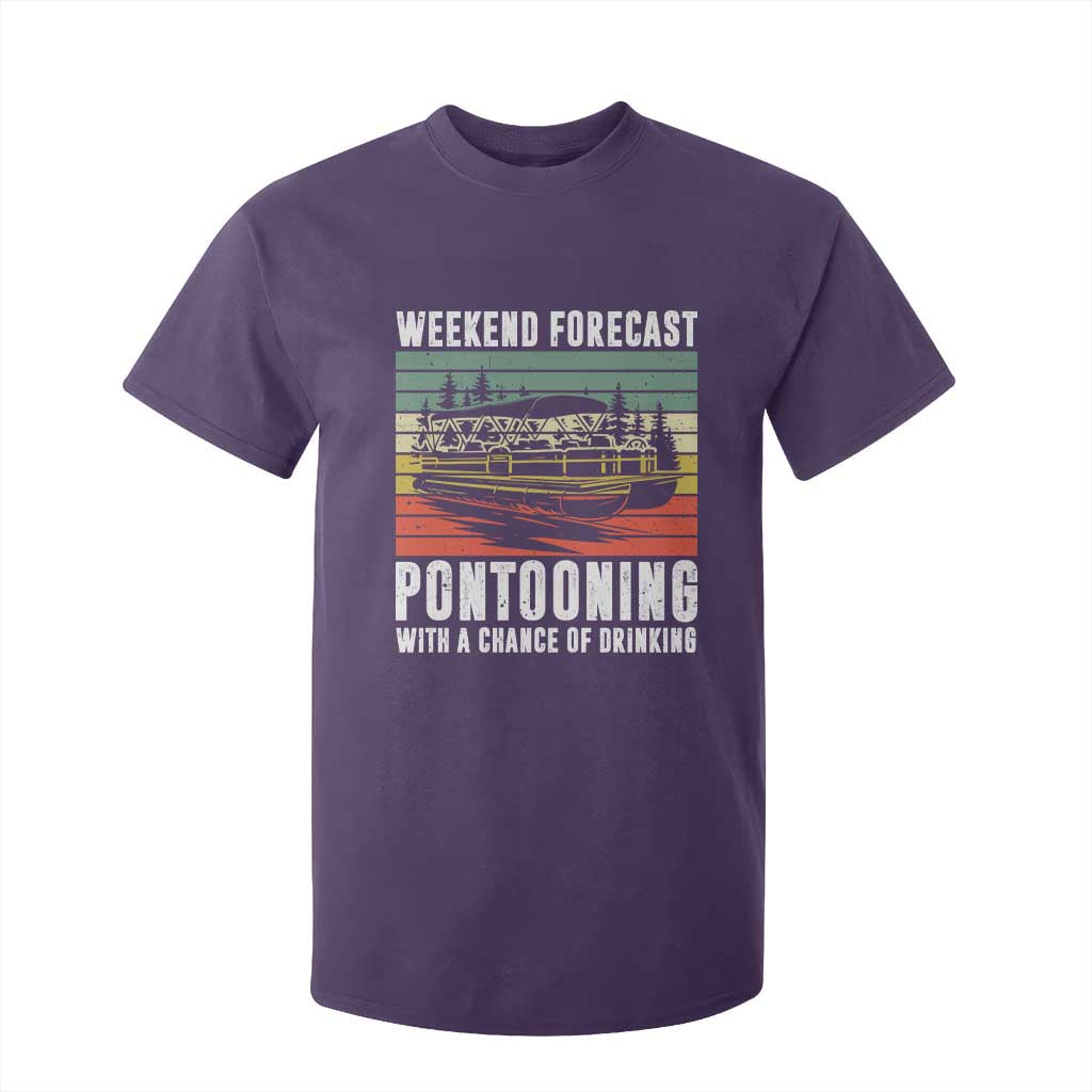 Weekend Forecast Pontooning With A Chance Of Drinking T Shirt For Kid TS09 Purple Print Your Wear
