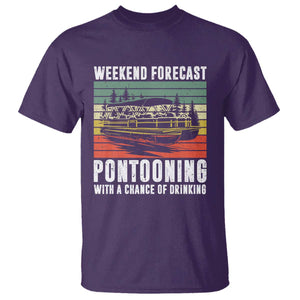 Weekend Forecast Pontooning With A Chance Of Drinking T Shirt TS09 Purple Print Your Wear