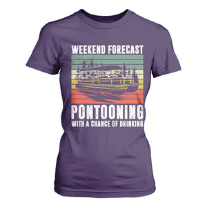 Weekend Forecast Pontooning With A Chance Of Drinking T Shirt For Women TS09 Purple Print Your Wear