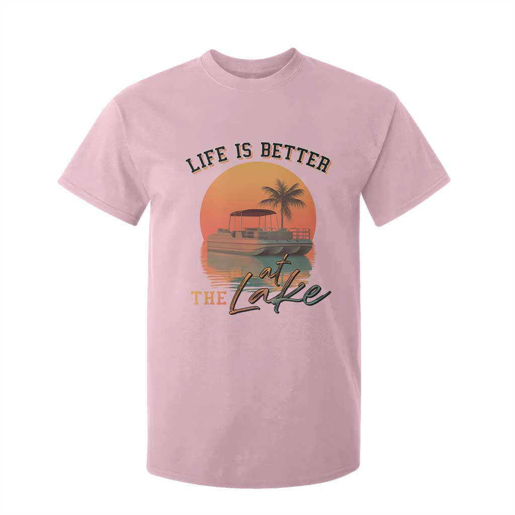 Life Is Better At The Lake T Shirt For Kid Pontoon Boat TS09 Light Pink Print Your Wear