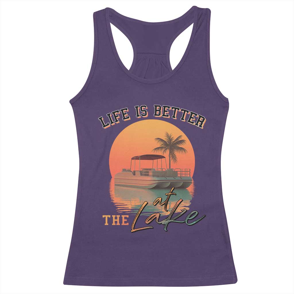 Life Is Better At The Lake Racerback Tank Top Pontoon Boat TS09 Purple Print Your Wear