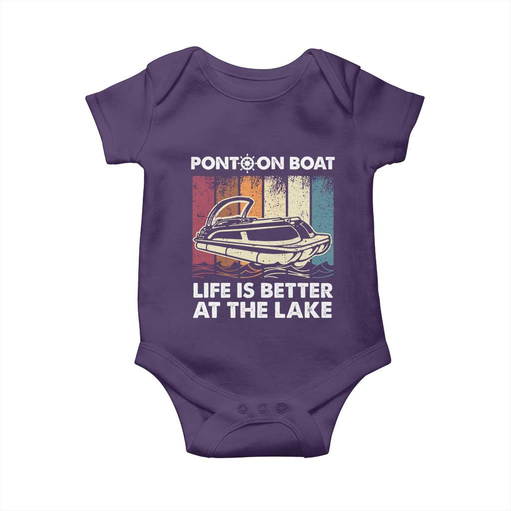 Pontoon Boat Baby Onesie Life Is Better At The Lake TS09 Purple Print Your Wear