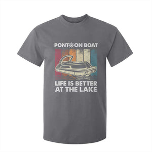 Pontoon Boat T Shirt For Kid Life Is Better At The Lake TS09 Charcoal Print Your Wear