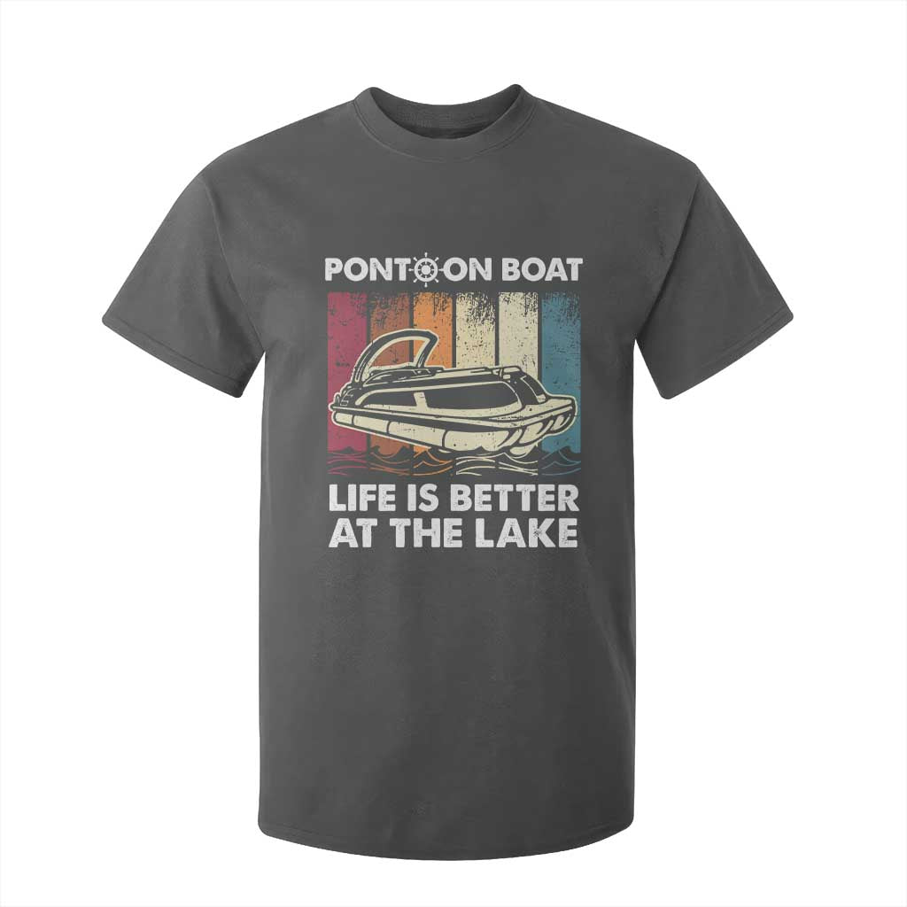Pontoon Boat T Shirt For Kid Life Is Better At The Lake TS09 Dark Heather Print Your Wear