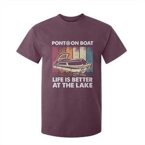 Pontoon Boat T Shirt For Kid Life Is Better At The Lake TS09 Maroon Print Your Wear