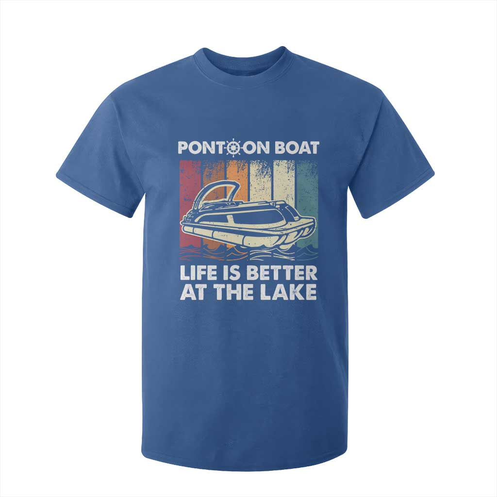 Pontoon Boat T Shirt For Kid Life Is Better At The Lake TS09 Royal Blue Print Your Wear
