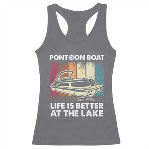 Pontoon Boat Racerback Tank Top Life Is Better At The Lake TS09 Charcoal Print Your Wear