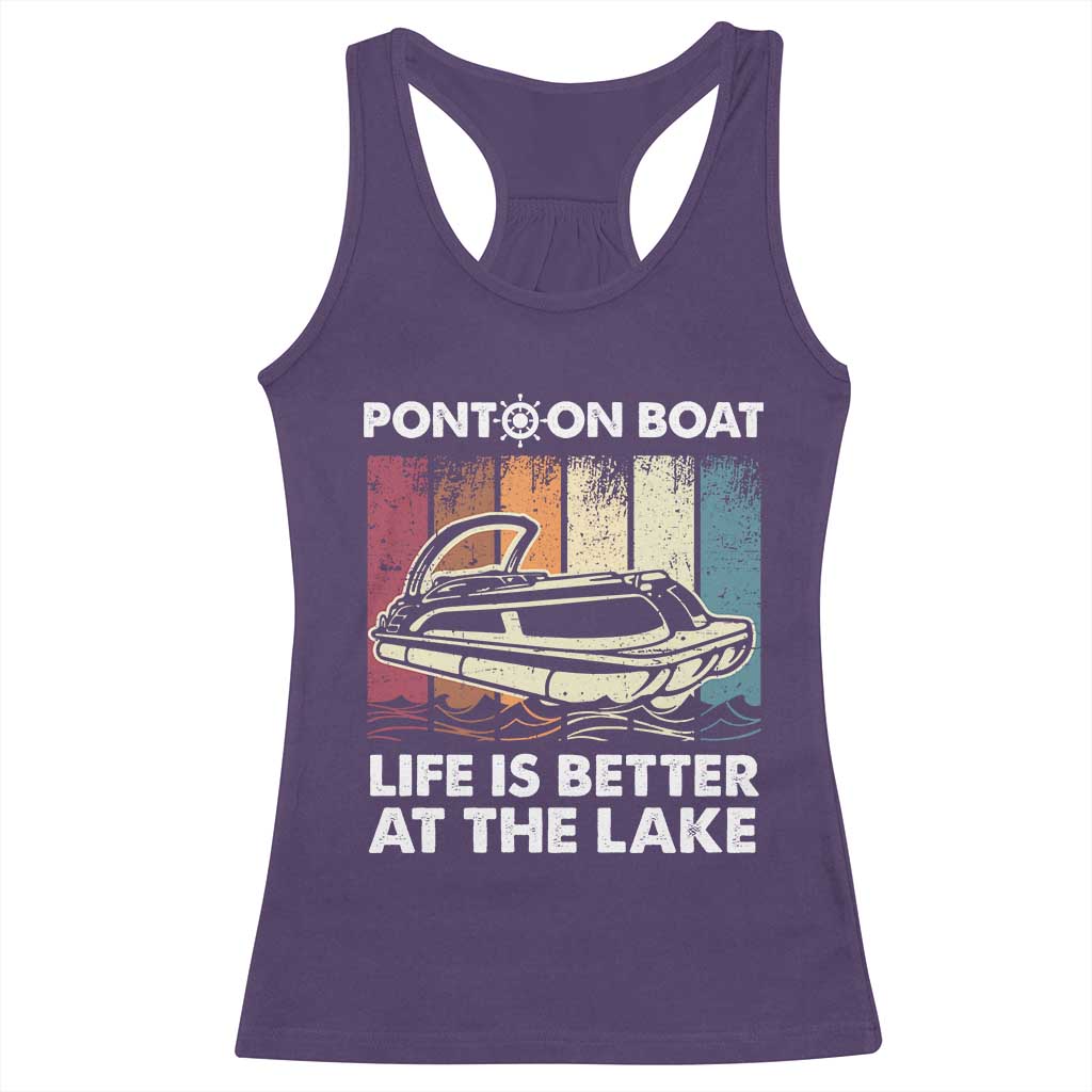 Pontoon Boat Racerback Tank Top Life Is Better At The Lake TS09 Purple Print Your Wear