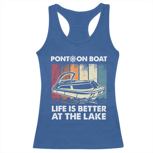Pontoon Boat Racerback Tank Top Life Is Better At The Lake TS09 Royal Blue Print Your Wear