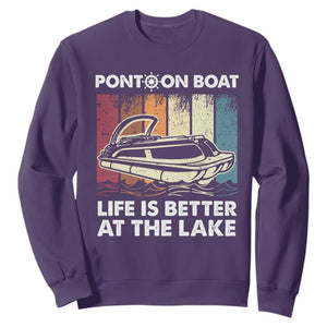 Pontoon Boat Sweatshirt Life Is Better At The Lake TS09 Purple Print Your Wear