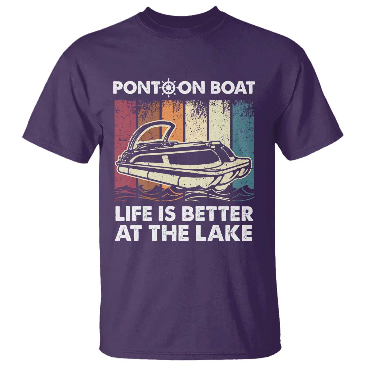Pontoon Boat T Shirt Life Is Better At The Lake TS09 Purple Print Your Wear