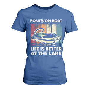 Pontoon Boat T Shirt For Women Life Is Better At The Lake TS09 Royal Blue Print Your Wear