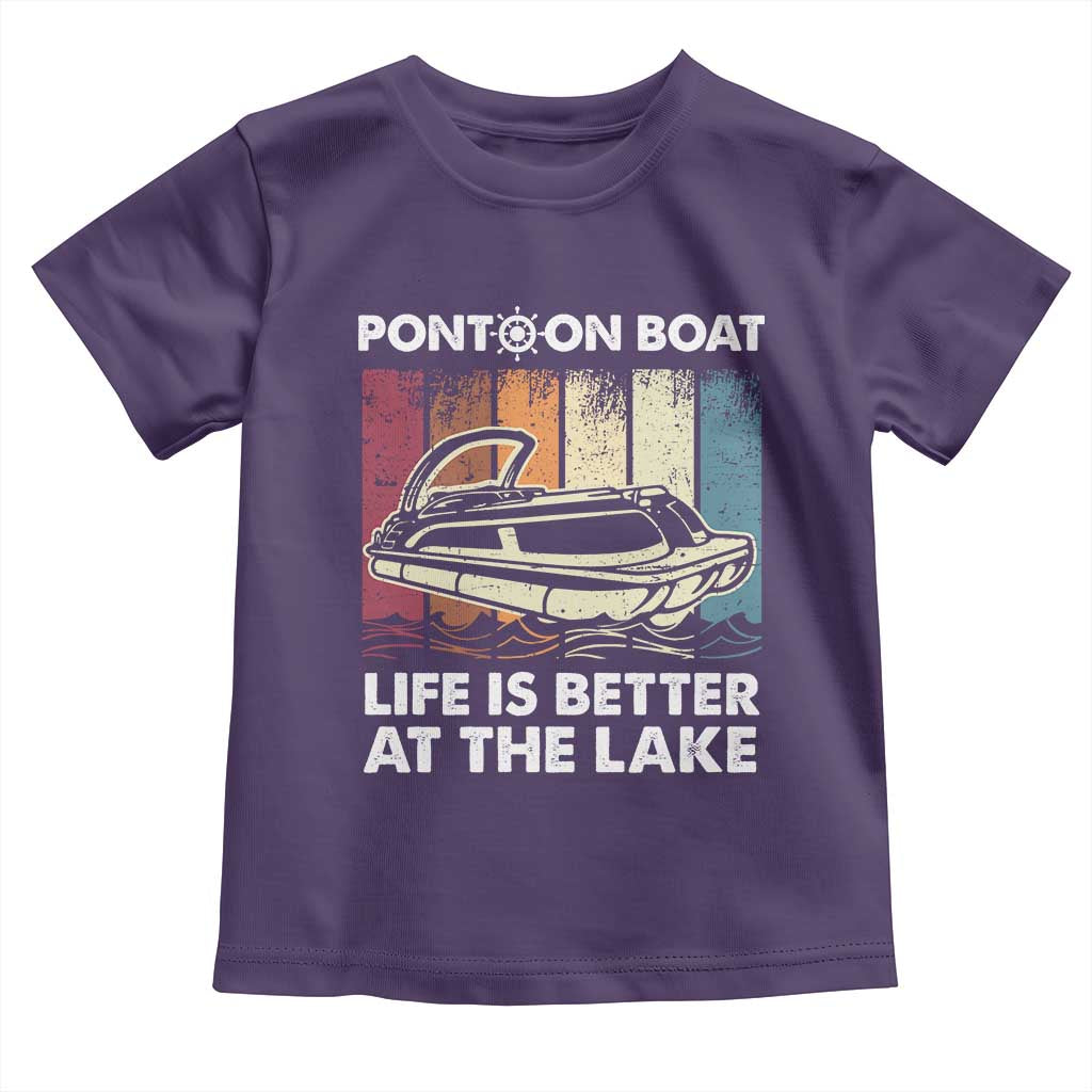 Pontoon Boat Toddler T Shirt Life Is Better At The Lake TS09 Purple Print Your Wear