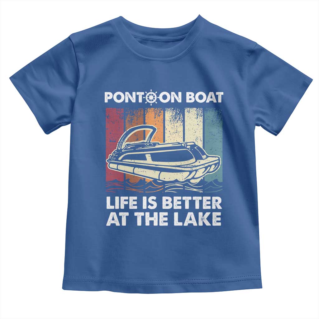 Pontoon Boat Toddler T Shirt Life Is Better At The Lake TS09 Royal Blue Print Your Wear