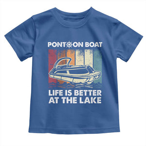 Pontoon Boat Toddler T Shirt Life Is Better At The Lake TS09 Royal Blue Print Your Wear