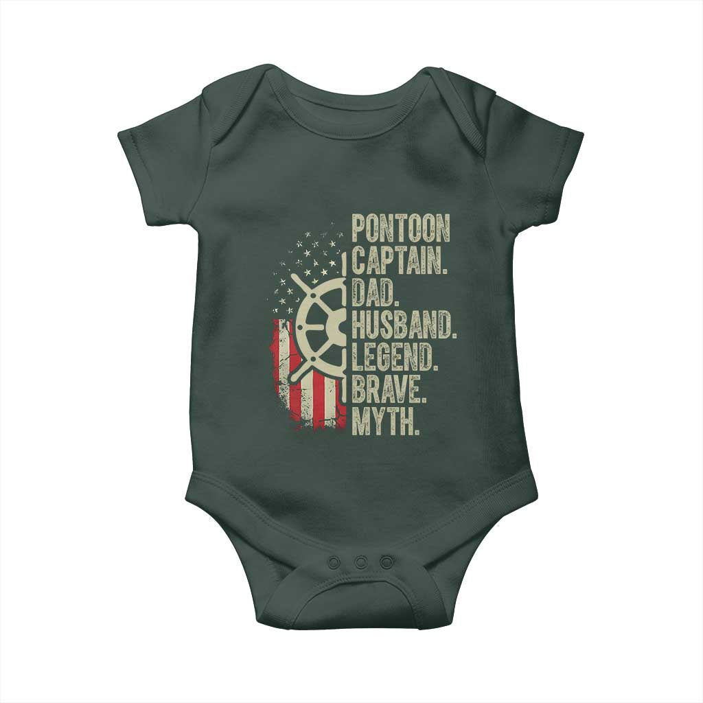 Pontoon Boat Captain Baby Onesie Dad Husband Legend Brave Myth TS09 Print Your Wear