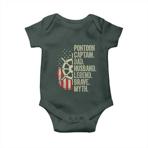 Pontoon Boat Captain Baby Onesie Dad Husband Legend Brave Myth TS09 Print Your Wear