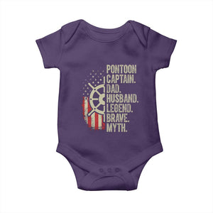 Pontoon Boat Captain Baby Onesie Dad Husband Legend Brave Myth TS09 Purple Print Your Wear