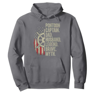 Pontoon Boat Captain Hoodie Dad Husband Legend Brave Myth TS09 Charcoal Print Your Wear
