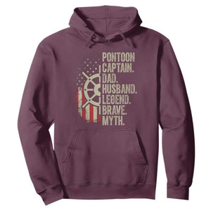 Pontoon Boat Captain Hoodie Dad Husband Legend Brave Myth TS09 Maroon Print Your Wear