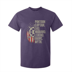 Pontoon Boat Captain T Shirt For Kid Dad Husband Legend Brave Myth TS09 Purple Print Your Wear