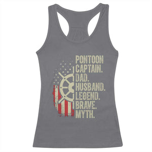 Pontoon Boat Captain Racerback Tank Top Dad Husband Legend Brave Myth TS09 Charcoal Print Your Wear
