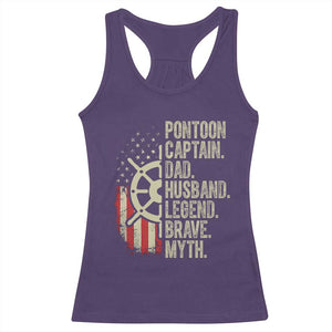Pontoon Boat Captain Racerback Tank Top Dad Husband Legend Brave Myth TS09 Purple Print Your Wear