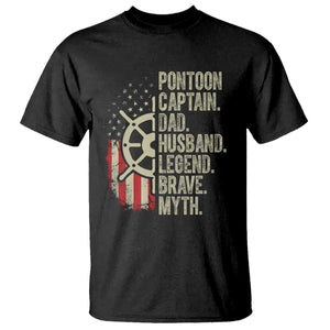 Pontoon Boat Captain T Shirt Dad Husband Legend Brave Myth TS09 Black Print Your Wear