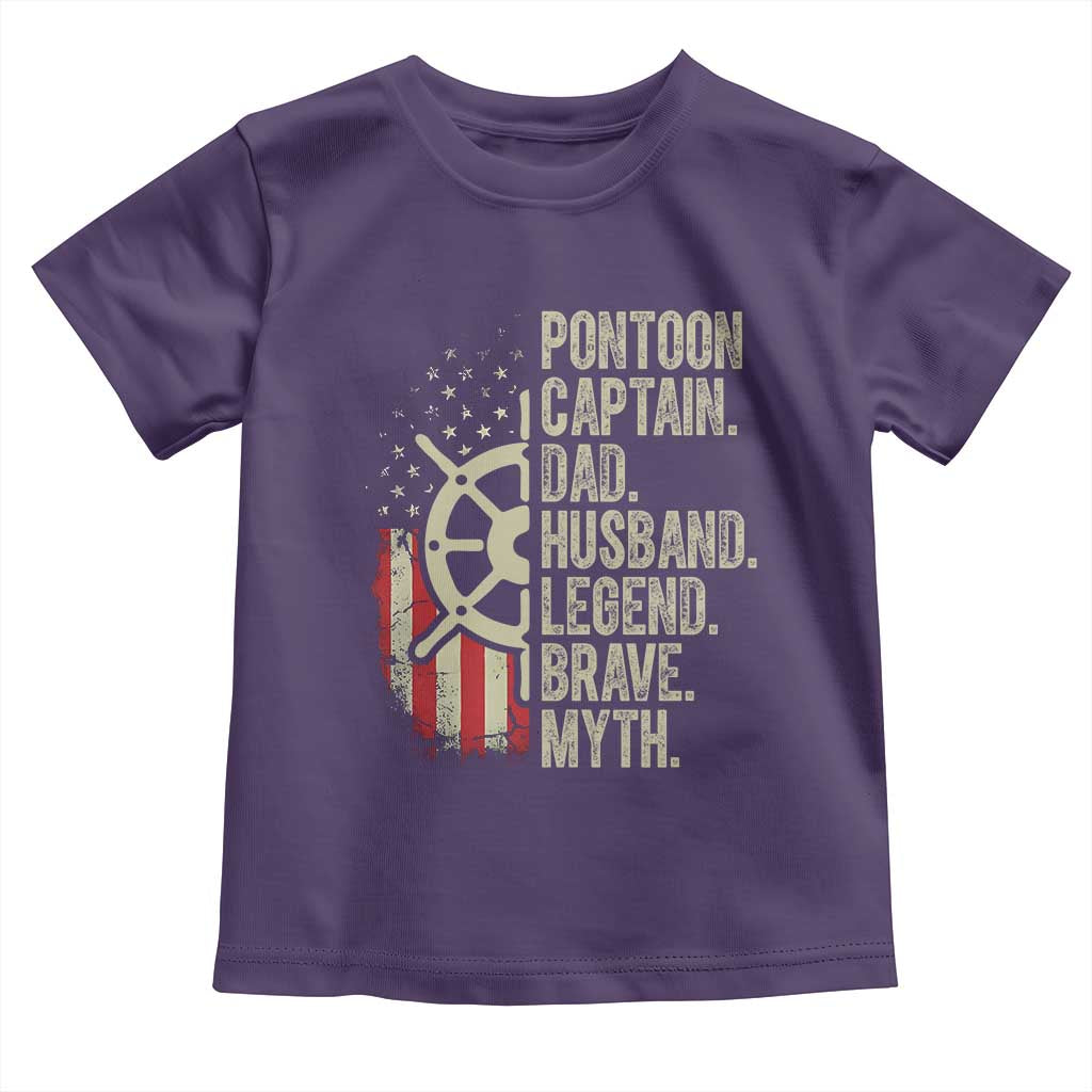Pontoon Boat Captain Toddler T Shirt Dad Husband Legend Brave Myth TS09 Purple Print Your Wear
