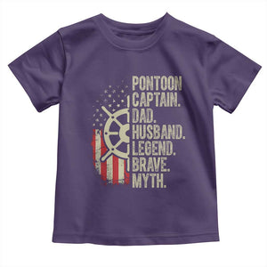 Pontoon Boat Captain Toddler T Shirt Dad Husband Legend Brave Myth TS09 Purple Print Your Wear