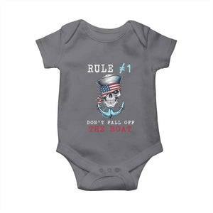 Funny Pirate Rule Baby Onesie Don't Fall Off The Boat TS09 Charcoal Print Your Wear