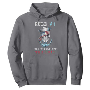 Funny Pirate Rule Hoodie Don't Fall Off The Boat TS09 Charcoal Print Your Wear