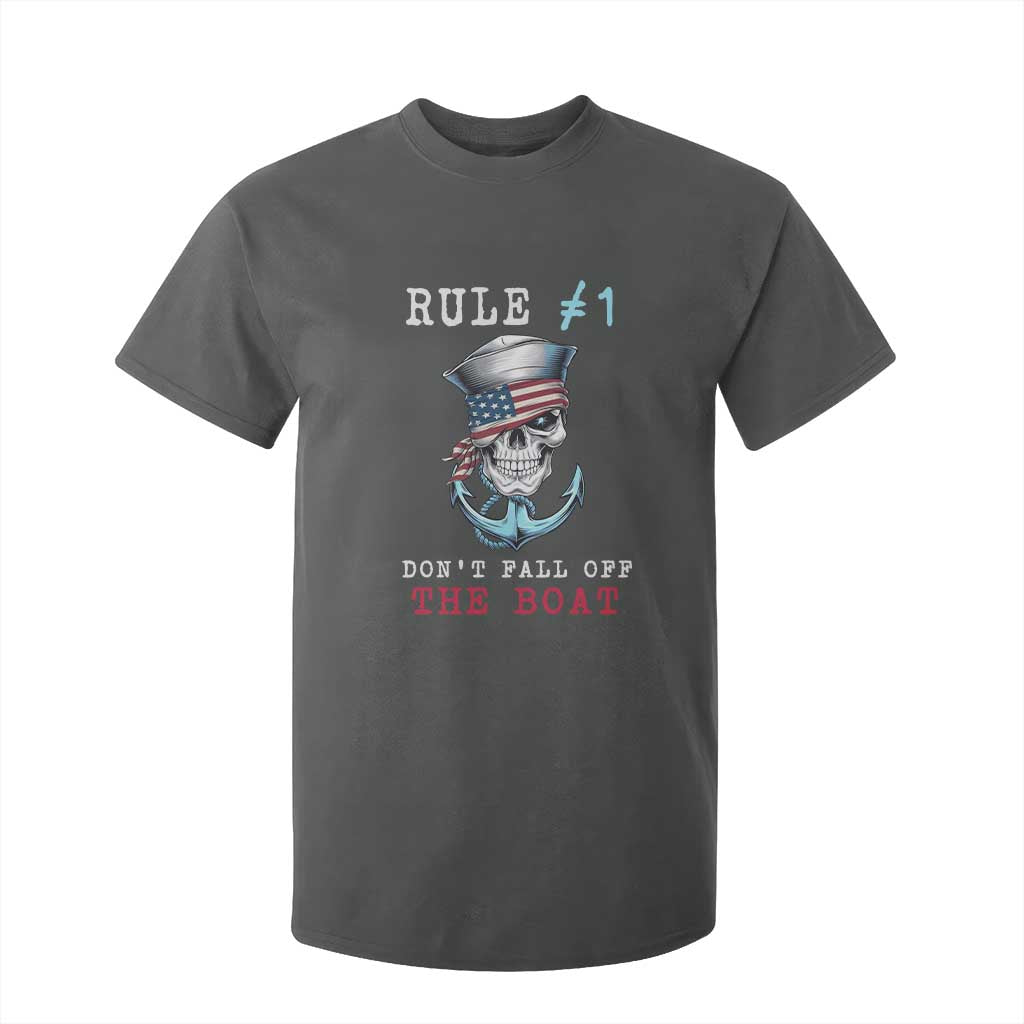 Funny Pirate Rule T Shirt For Kid Don't Fall Off The Boat TS09 Dark Heather Print Your Wear