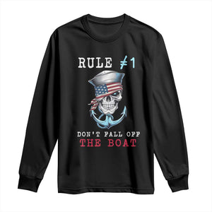 Funny Pirate Rule Long Sleeve Shirt Don't Fall Off The Boat TS09 Black Print Your Wear